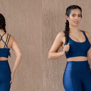 Cropped Strappy Azul Marinho