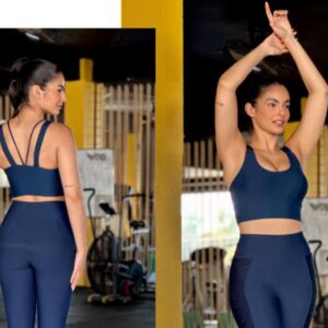 Cropped Strap Alça Larga Azul Marinho